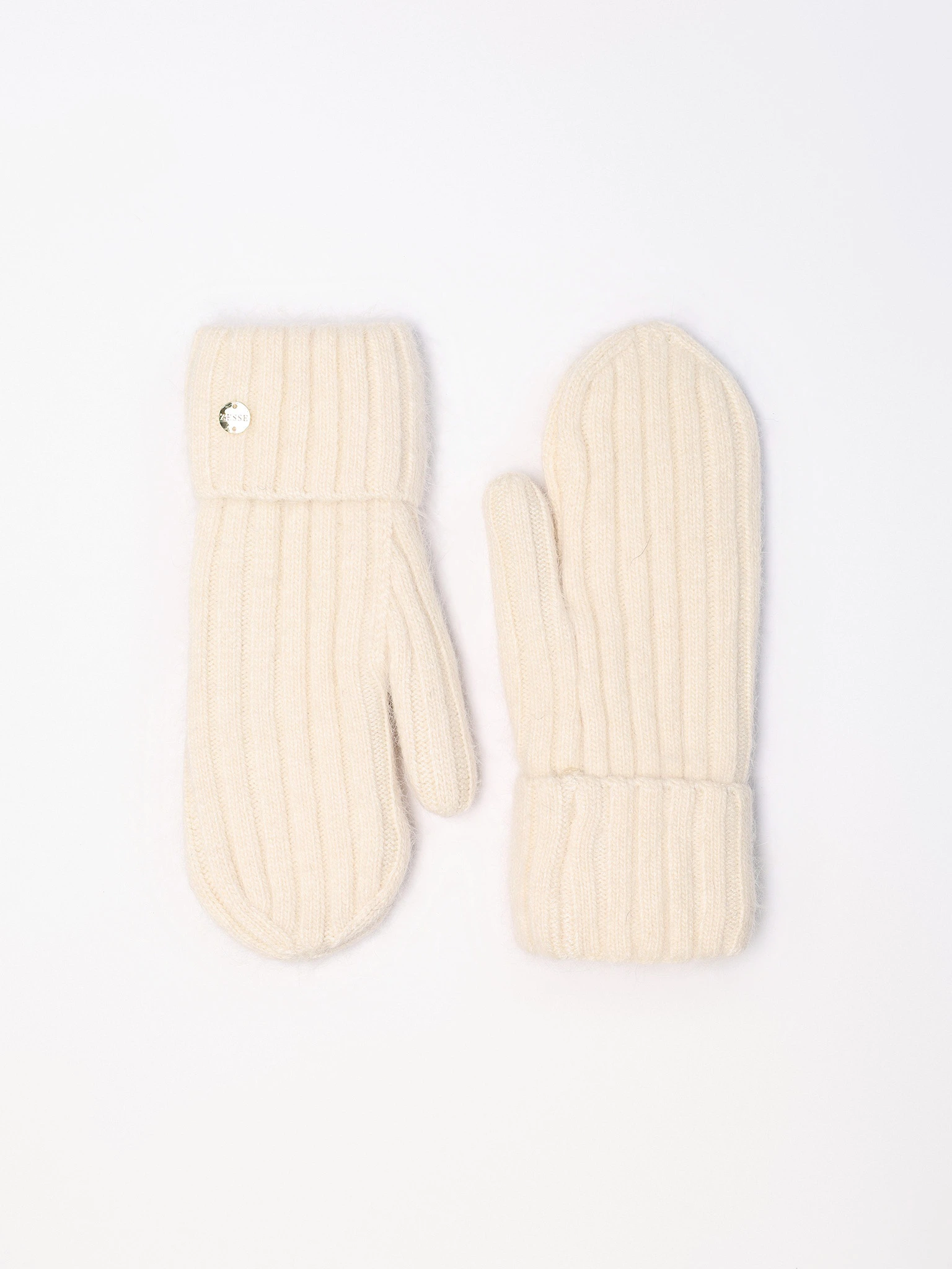 Варежки вязаные с отворотом на подкладке в ассортименте